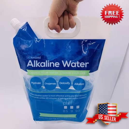 4-Pack Foldable Water Bags for Fresh Alkaline Water – BPA-Free, Food-Safe, Reusable & Portable – Perfect for Home Alkaline Water Systems, Refrigerator Storage & Daily Hydration