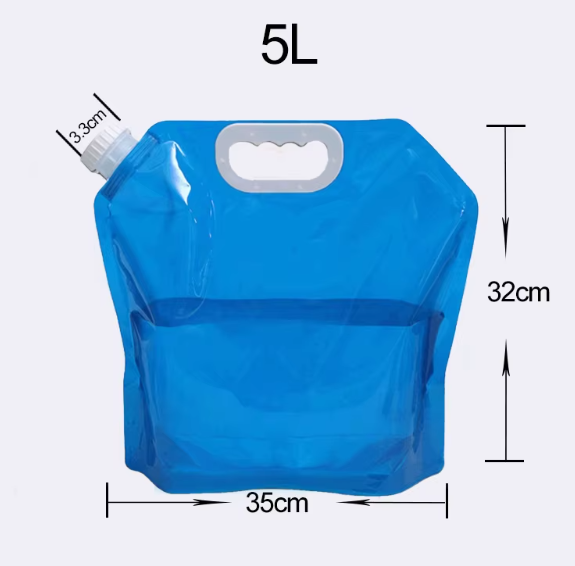 5L Collapsible Emergency Water Storage Bags, Blue, 10-Pack
